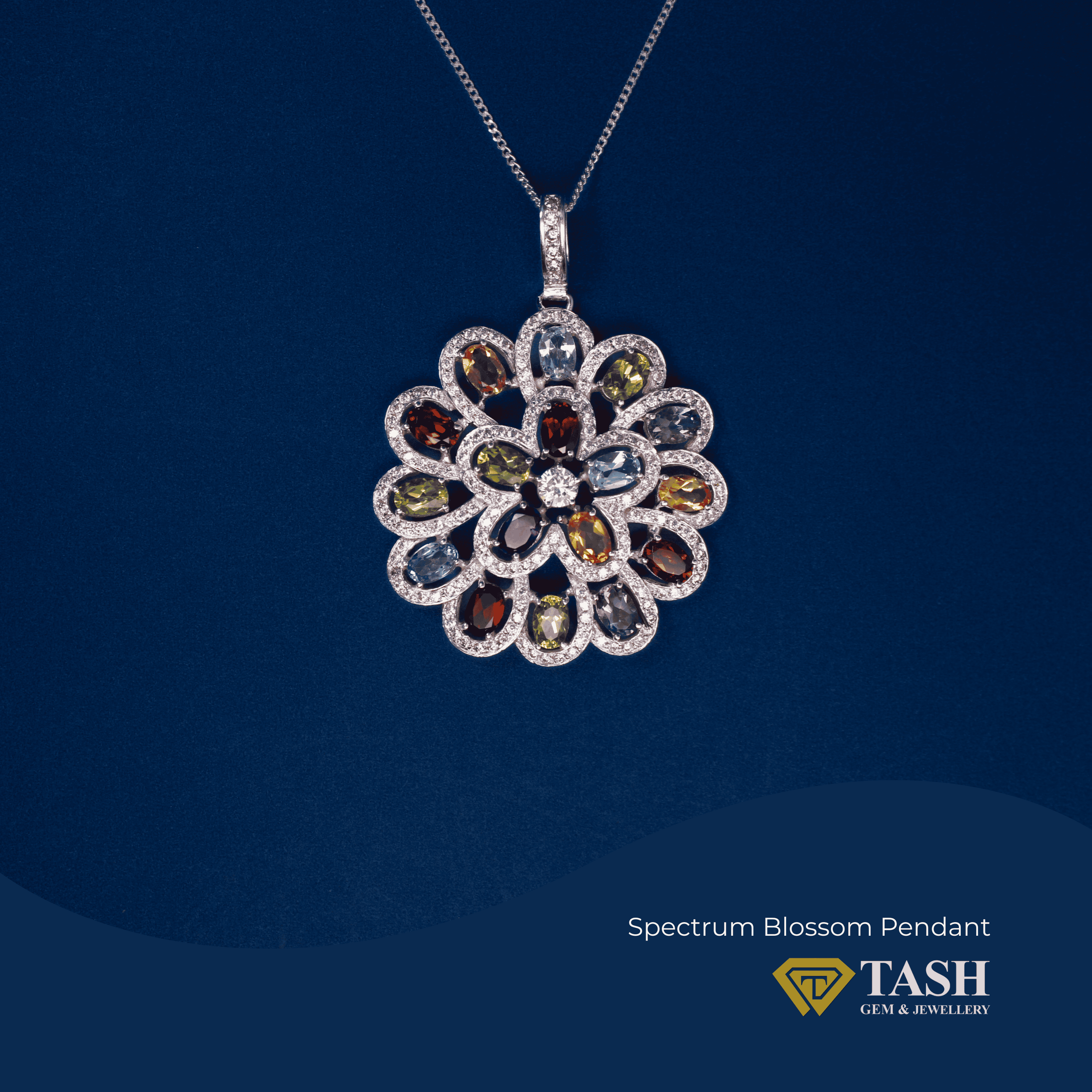 Blue Sapphire Pear Pendant