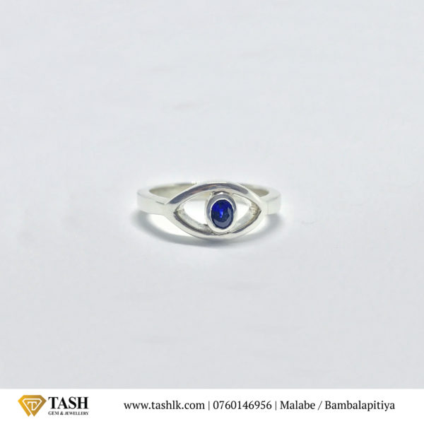 Square Blue Sapphire Promise Ring
