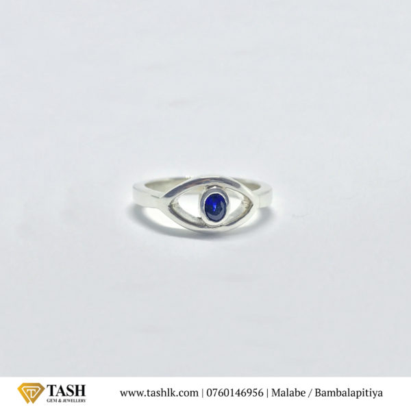 Oval Bezel Cluster Blue Sapphire Ring
