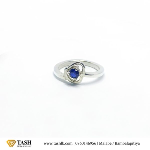 Mens Designer Blue Topaz Silver Ring 22